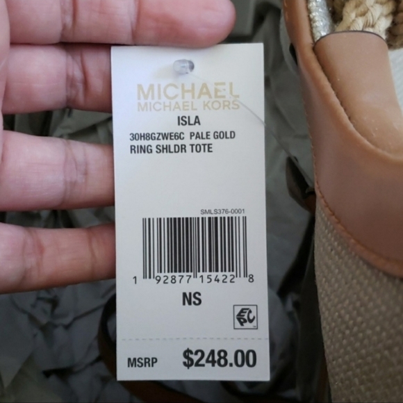 MICHAEL KORS  Isla Ring  Canvas Large Shoulder Tote - Picture 6 of 6